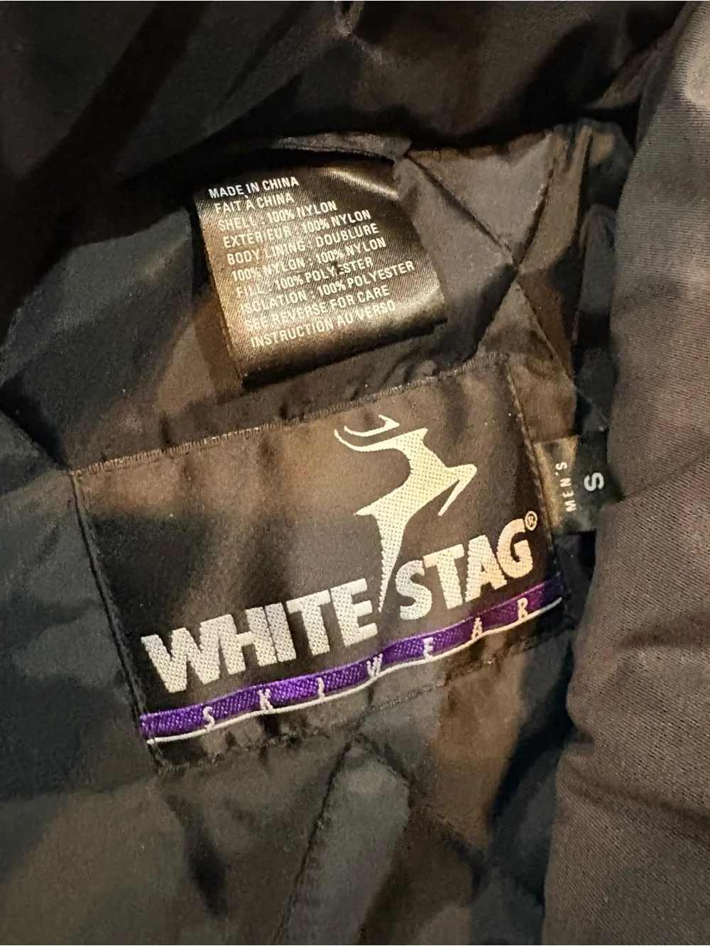 Vintage 80s 90s White Stag Ski Jacket Men’s S Blue Black Colorblock Retro VTG